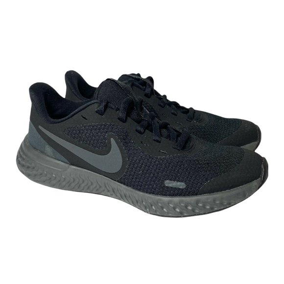 Nike Other - Nike Unisex Revolution 5 BQ5671-001 Black Running Shoes Lace Up Low Top Size 4Y